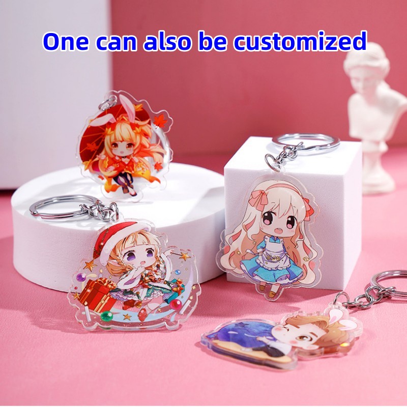 One Can Also Be Customized Transparent Double-Sided Sandwich Acrylic Custom Keychain Movie Game Anime Star Pets Lovers Photos Souvenirs Gift