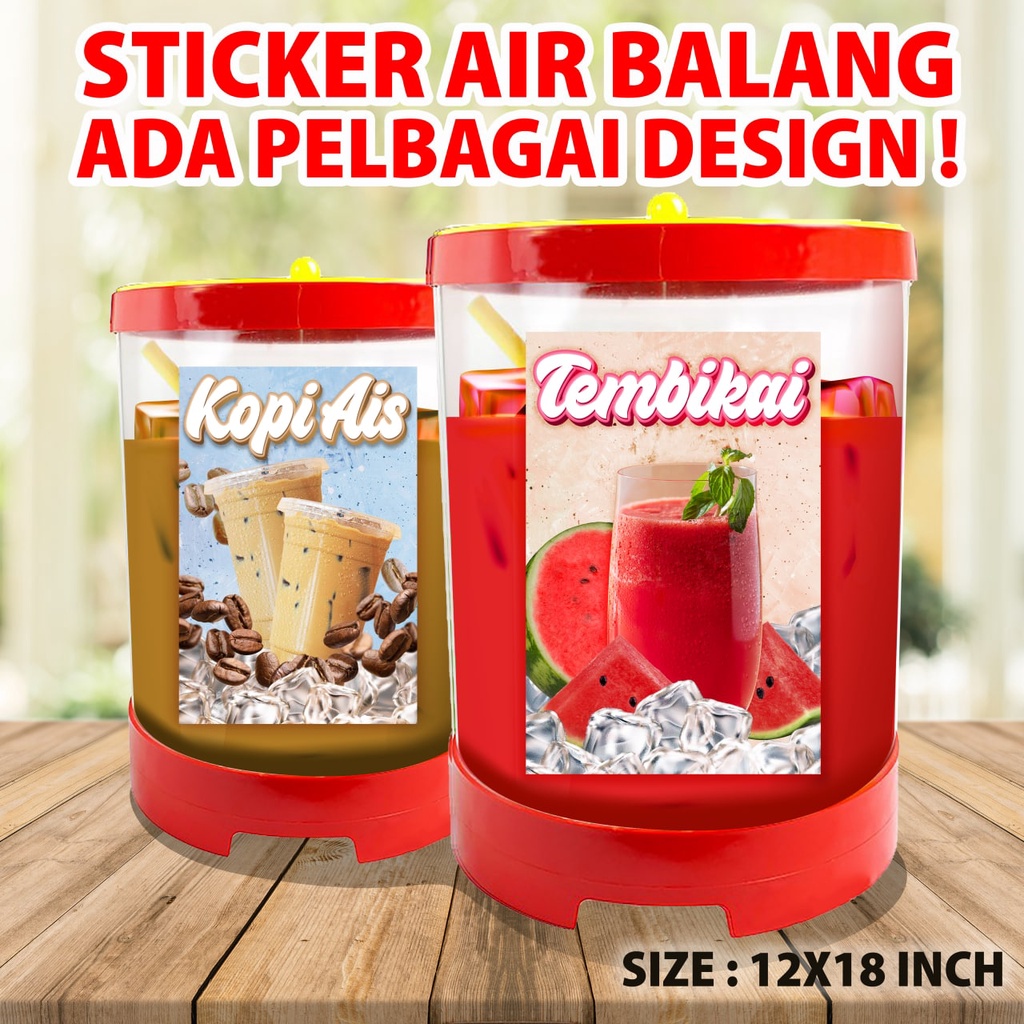 Sticker Air Balang Kalis Air Waterproof Saiz 12x18 Inch Boleh Custom Nama Shopee Malaysia 8619