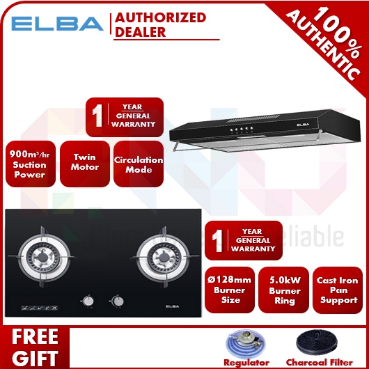 Elba 900 m³/hr 75cm Slim Line Cooker Hood ESHM7598 (BK) + 5.0kW
