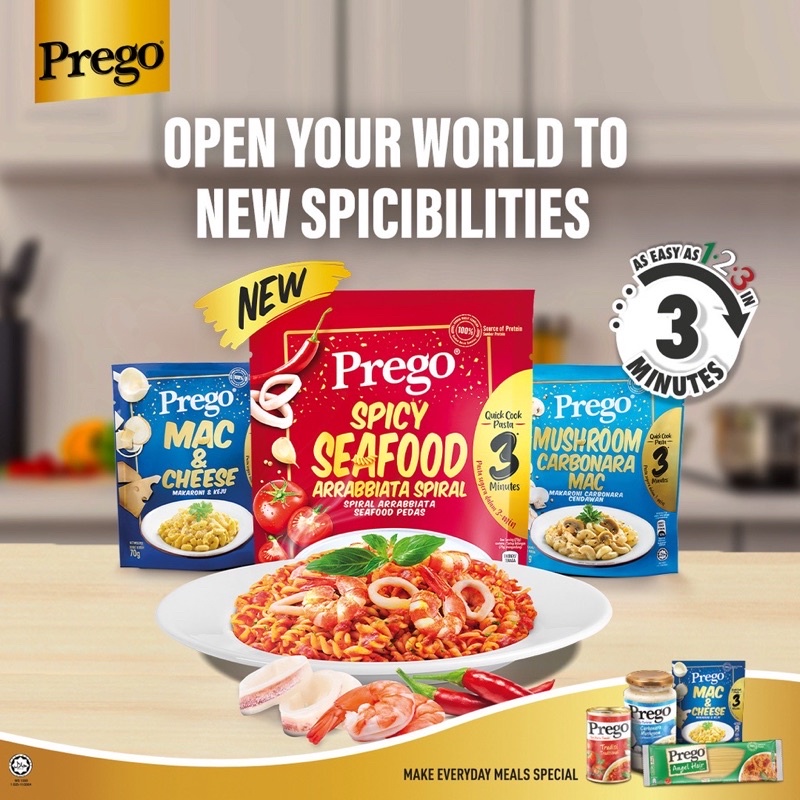 HALAL READYSTOCK Prego Instant Quick Cook Pasta Mac and Cheese/Mushroom