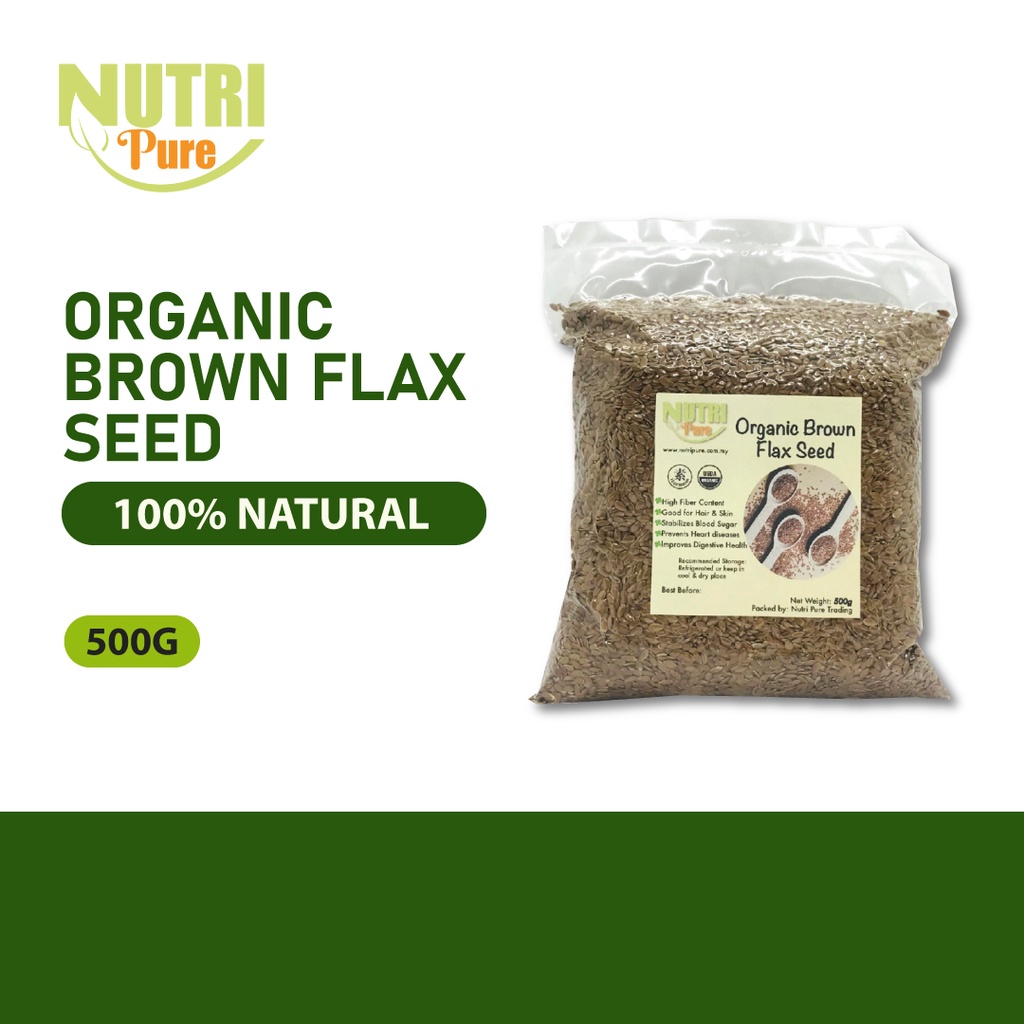 Nutri Pure Organic Brown Flax Seed 500g | 有机亚麻籽 (褐) | Shopee Malaysia