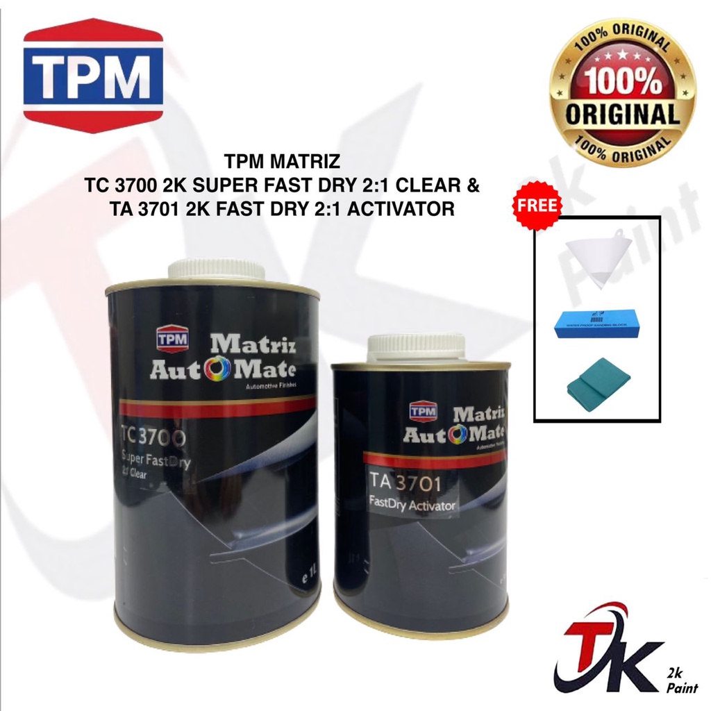 TPM MATRIZ TC3700 2K SUPER FAST DRY 2:1 CLEAR (1LT) & TA3701 2K FAST ...