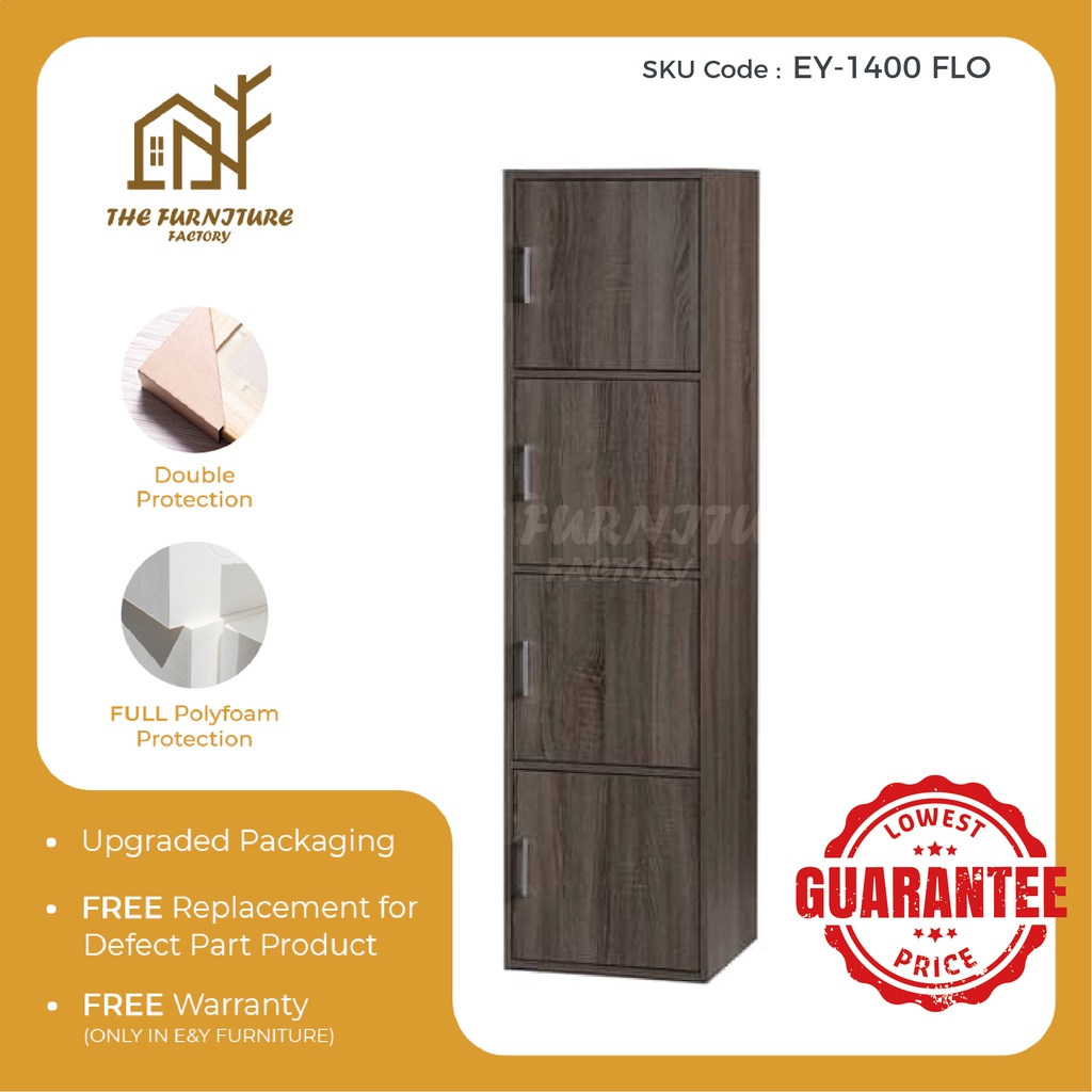 Ready Stock 4-Tier Multipurpose Utility Rack / Shelf with Door (Rak ...