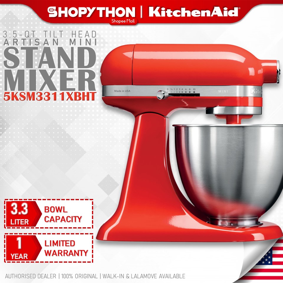 KITCHENAID 3.5Quart Artisan Mini TiltHead Stand Mixer 5KSM3311XBHT