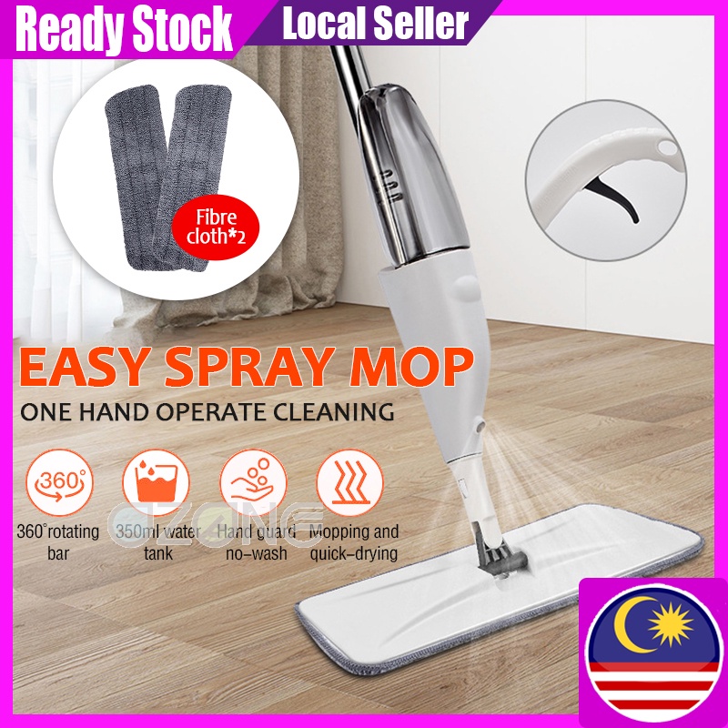 Ready Stock Malaysia 2in1 Magic Spray Mop with Microfiber Mop Pad 360 Rotation Reusable Home