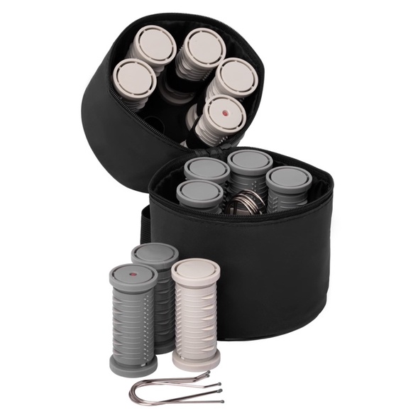 Nicky Clarke Heated 25 mm Rollers Compact Travel Set of 12, Ionic Self