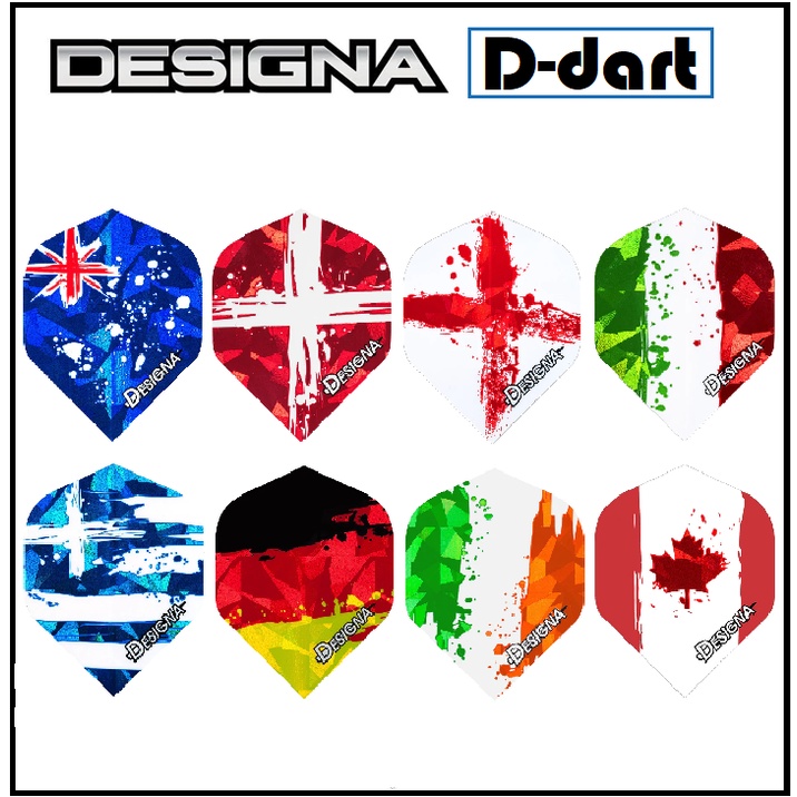 Designa Dart Flights Standard Country Hologram Patriot Darts Flight Shopee Malaysia