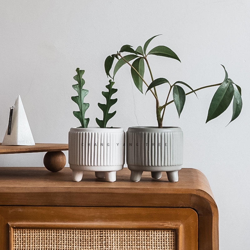 Ready Stock⚫SONDER⚫ Nordic Style Ceramic Flower Pot Succulent Pot Handmade Small Succulent Pot with Three Supporting Feet Garden Pot Home Living 花盆