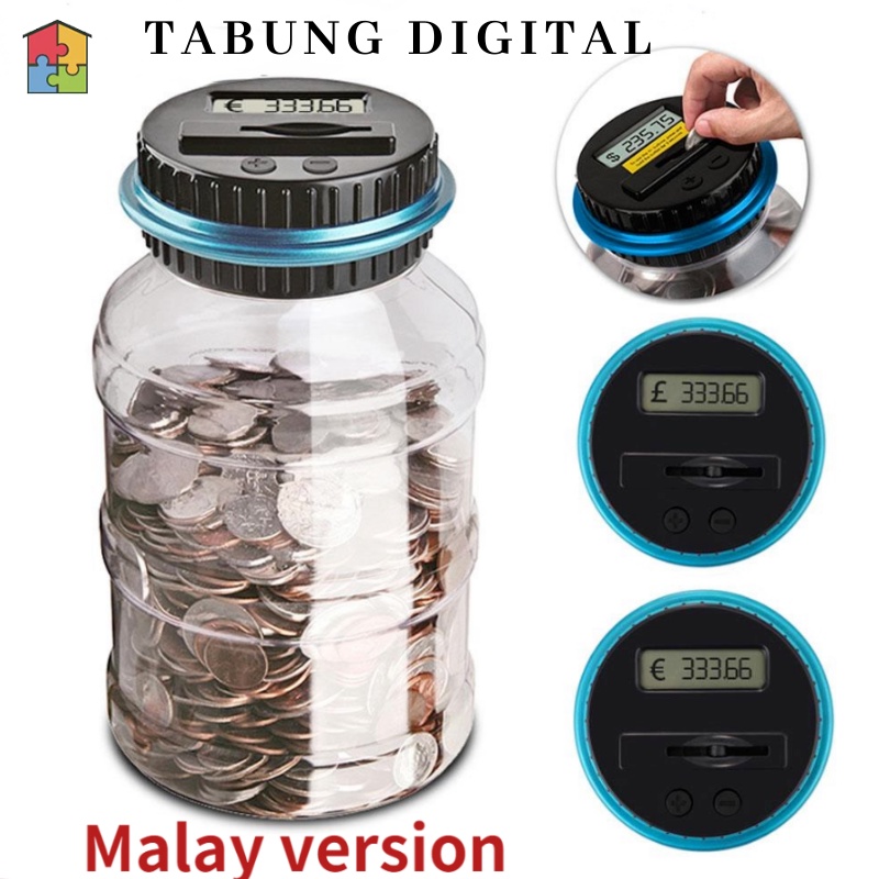 TABUNG DIGITAL Coin Bank malaysia syiling Cute Tabung Budak Clear ...