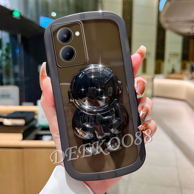 Phone Case Realme 10 Pro+ 5G / Realme 10 Pro / Realme 10 4G Smartphone Casing with Cute Lovely Astronaut Stand Holder Simple Back Cover for Realme10 Pro Plus Cases