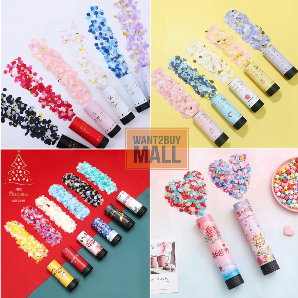 Party Popper Pop Paper Confetti Birthday Wedding Graduation Decoration Celebration Mini Hand Twisted Firework 派对礼炮 Tube