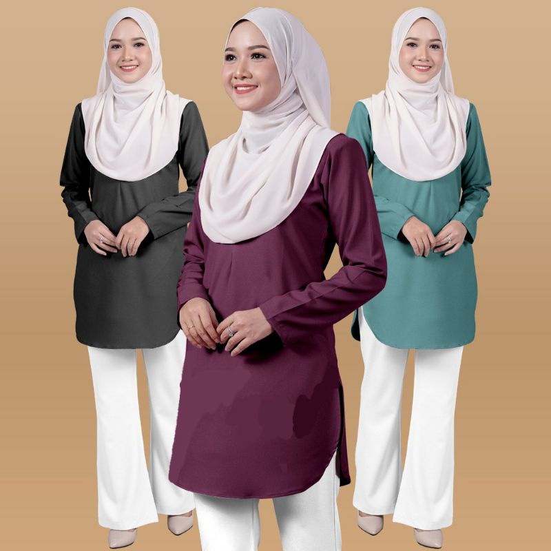 BLOUSE SIMPLE NEW DESIGN BLOUSE MUSLIMAH BLOUSE MURAH READY STOCK HOT SELLING FABRIC COMOCRAPE