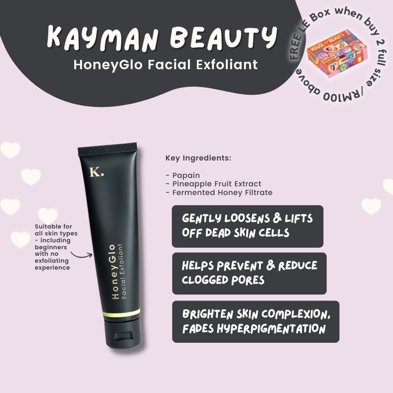 Kayman HoneyGlo Exfoliator Moisturizer Skintella Serum Suntella