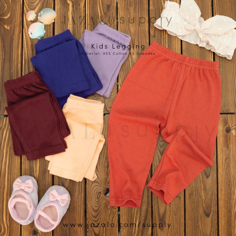 Kids Long Legging Pants - Seluar Panjang Budak Kanak-kanak - Baby Maroon Purple Black Blue Red Lavender - JAZALO supply