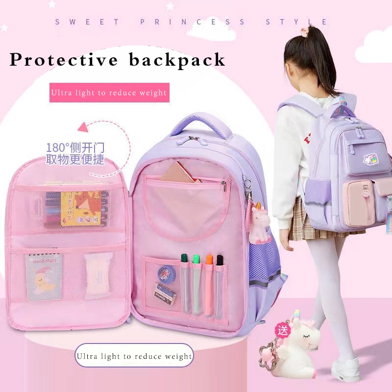 Elementary School Students Schoolbags Grade 1236 HighAppearance Ridge Protection Girls Stu