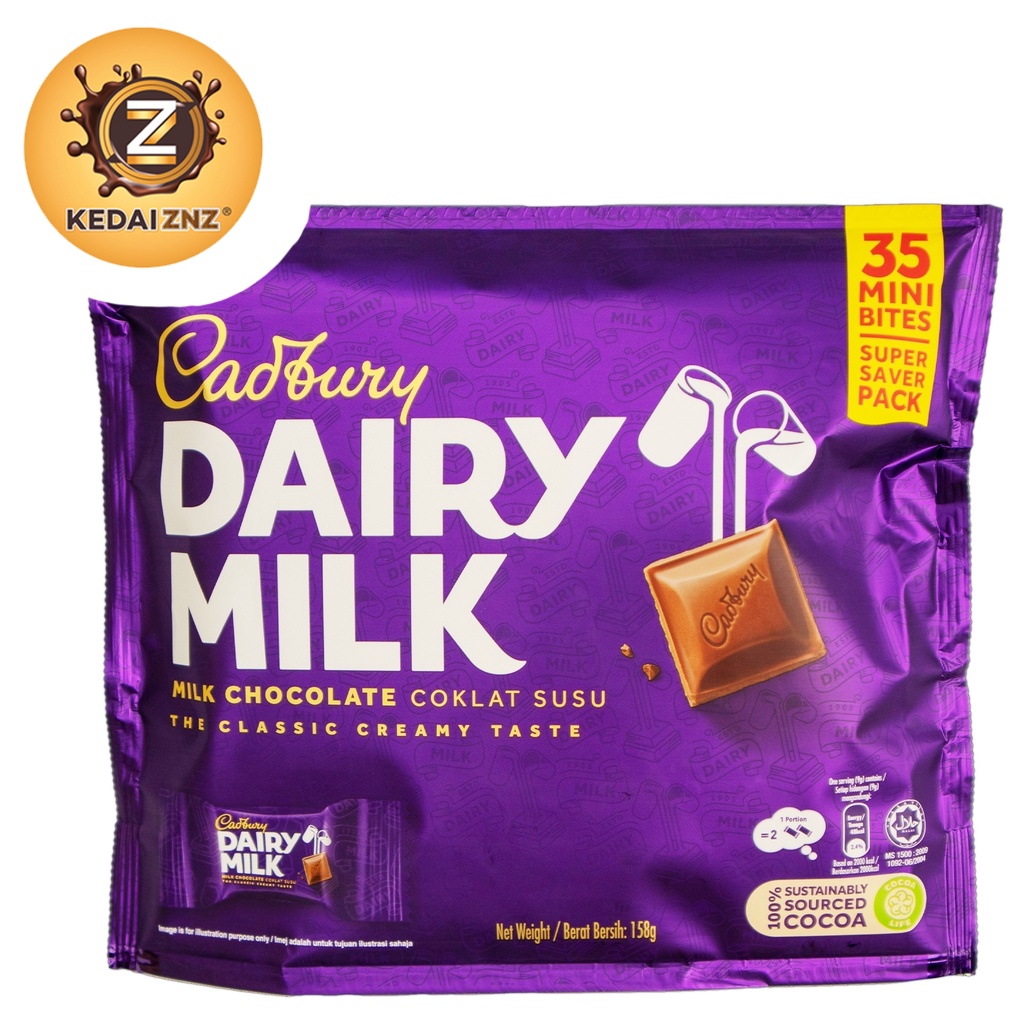 Chocolate Cadbury Dairy Milk CHOCOLATE Mini Bites Bag 158g Coklat