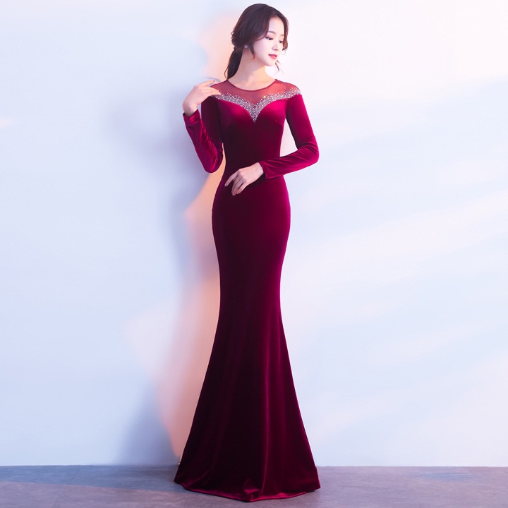 Women Wedding Dress Bridal Evening Gown Dinner birthday Party Dress Off Shoulder Maxi Dress Bridal Toast Wedding Dress