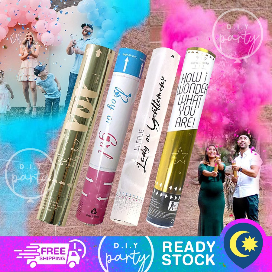 Confetti 30cm Twist Popper Gender Reveal Baby Boy Girl Birthday Party