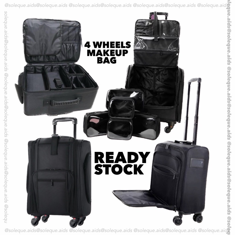 READY STOCK TROLLEY MAKEUP BAG PROFESSIONAL LUGGAGE MAKEUP BAG PARTITION TROLLEY MAKEUP BAG BEG