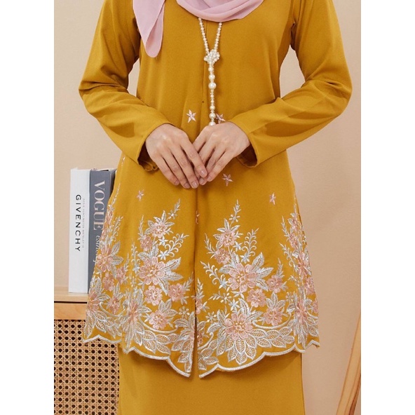 [READYSTOK ADEL] Baju Kurung Seirra | Kurung Sulam | Baju Raya 2023 XS