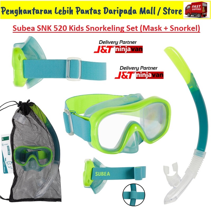 Subea SNK520 Kids Mask And Snorkel Snorkeling Set / Set Menyelam Kanak
