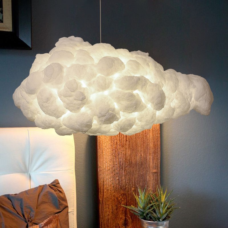 Creative Handmade diy Cloud Light Decorative Floating White Chandelier Bedroom Children's Room Restaurant Cafe Cotton Engineering