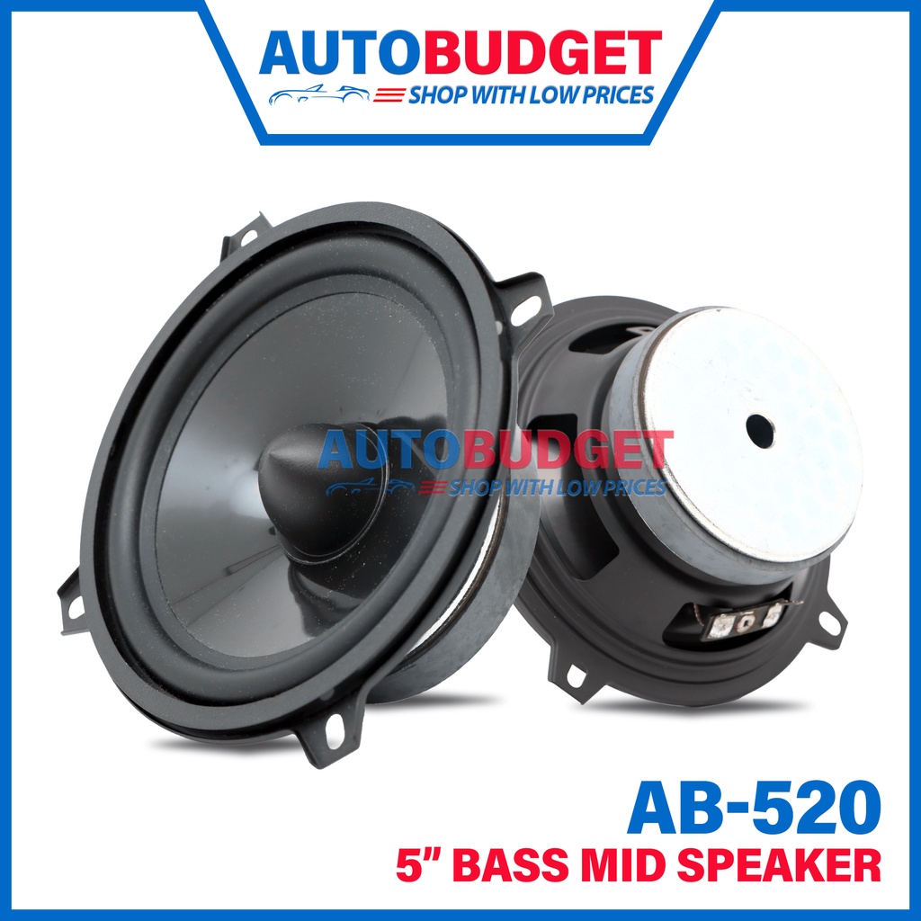 5" Bass Mid Speaker (Black) 5 Inch Car Speaker Bass Mid Car Audio