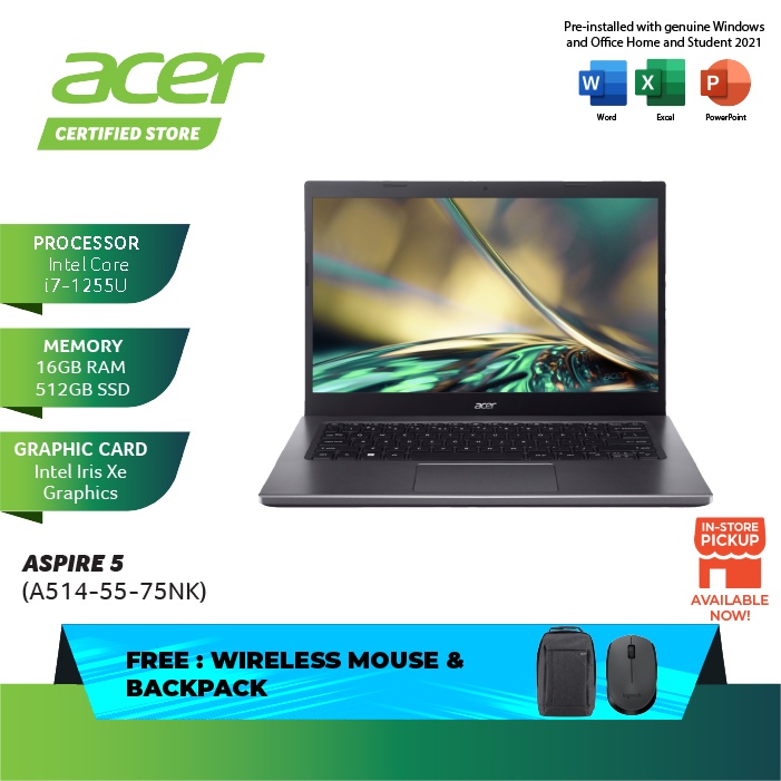 ACER ASPIRE 5 A514-55-75NK (I7-1255U, 16GB, 512GB SSD, 14.0'' FHD ...