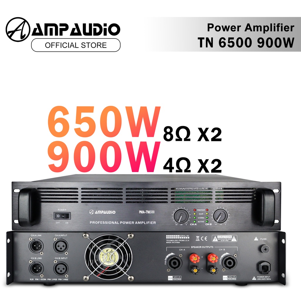 AmpAudio 900W Power amplifier 2 channels, each channel 900 watts A new