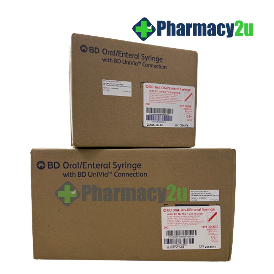 1 BOX BD ORAL/ ENTERAL SYRINGE WITH BD UNIVIA CONNECTION 1ML/ 5ML/ 10ML