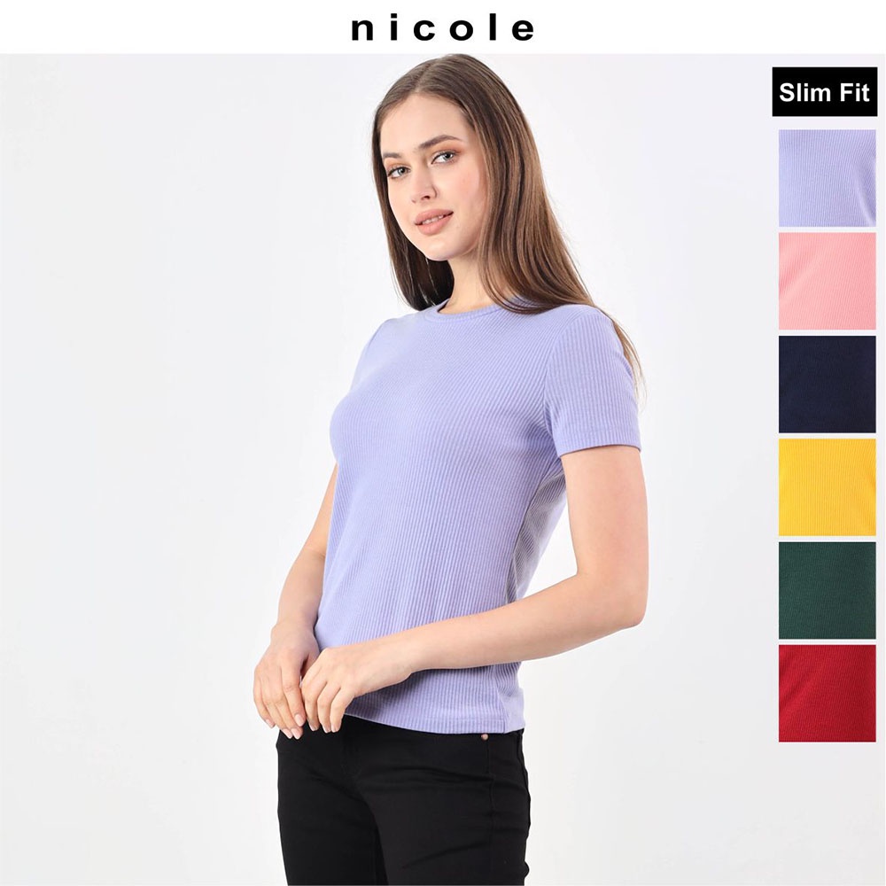 Reborn J Ribbed Round Neck Short Sleeve Top