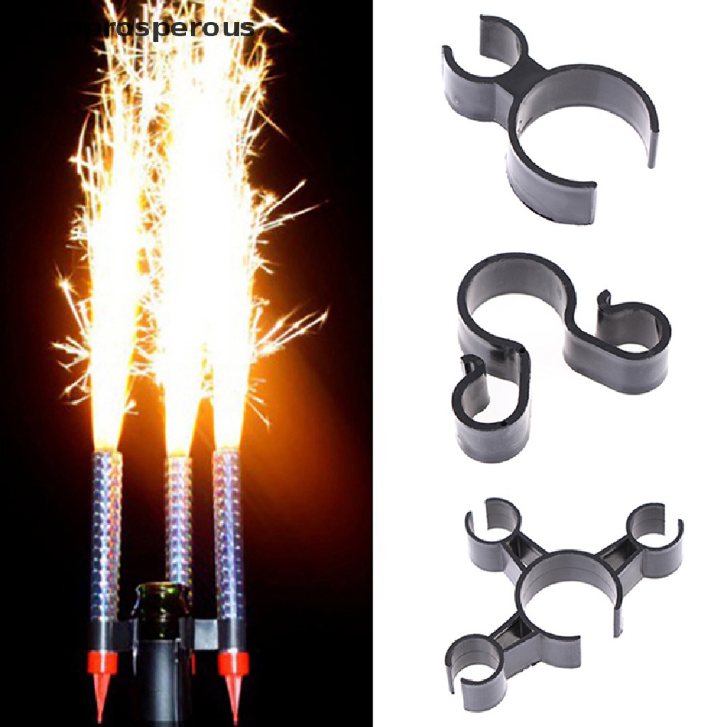 Champagne Bottle Birthday Candle Sparkler Firework Safety Ice Fountain Plastic Clip Holder Night Club Cake Party Wedding