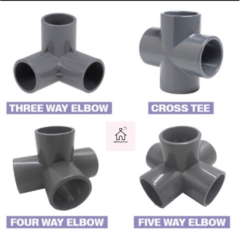 PVC Fitting Pipe Joint Connector Penyambung Paip FOR DIY/Conduit/PVC Grey Pipe Paip Kelabu Paip