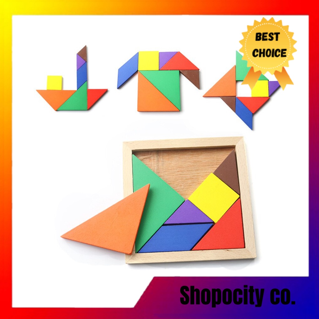 BabyCare Tangram Child Early Learning Education Mini Wooden Maze Puzzle ...