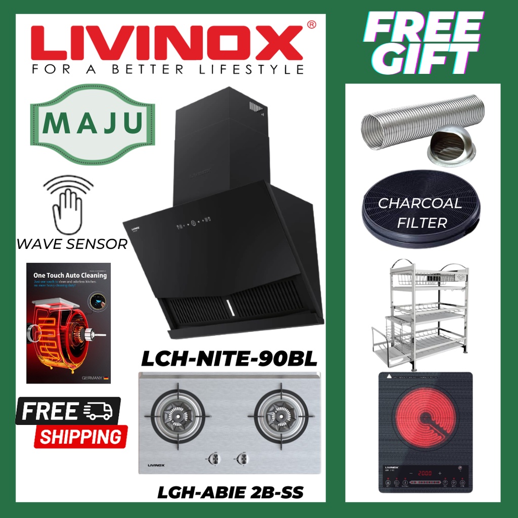 FREE SHIP Authorized dealer LIVINOX LCHNITE90BL Slanted Hood With