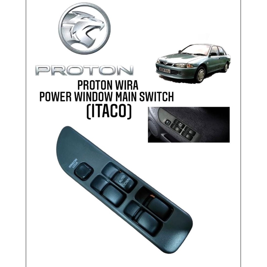 Proton Wira Main Master Power Window Switch 4 Side Door Tingkap Cermin