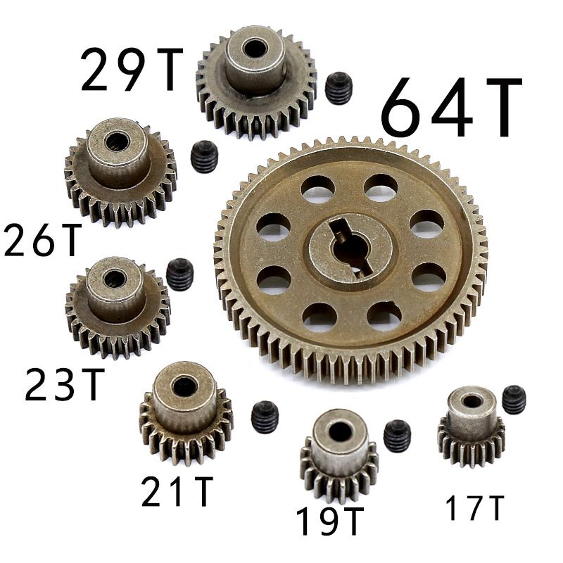 Rc steel spur Differential main gear motor pinion gear 17t/19t/21t/23t/26t/29t/64t