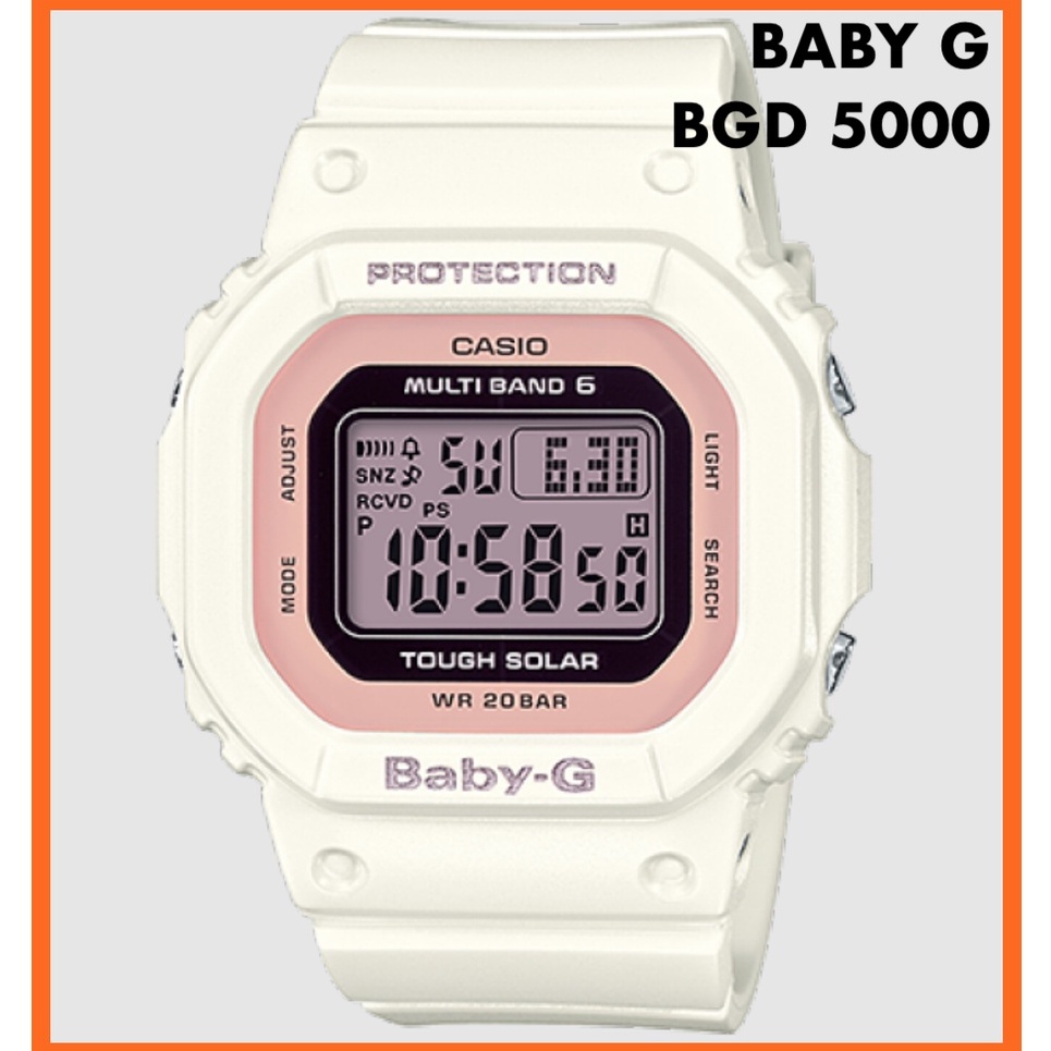 Baby G watch BGD 560 Pink White autolight Waterproof watch BGD 5000 jam ...