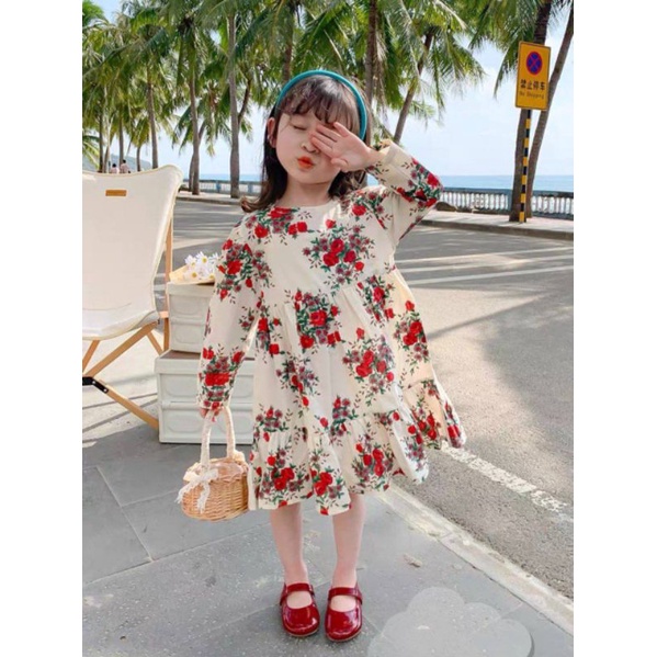 CLEARANCE1-9 YEARS KIDS SUMMER LACE FLORAL VINTAGE GIRL DRESS BAJU JALAN KANAK KANAK