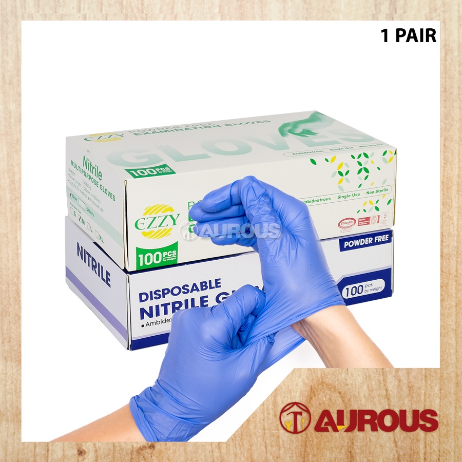 Nitrile Exam Gloves, Blue, Powder Free, Latex Free, 4-Mil, Best for Restaurant, Saloon
