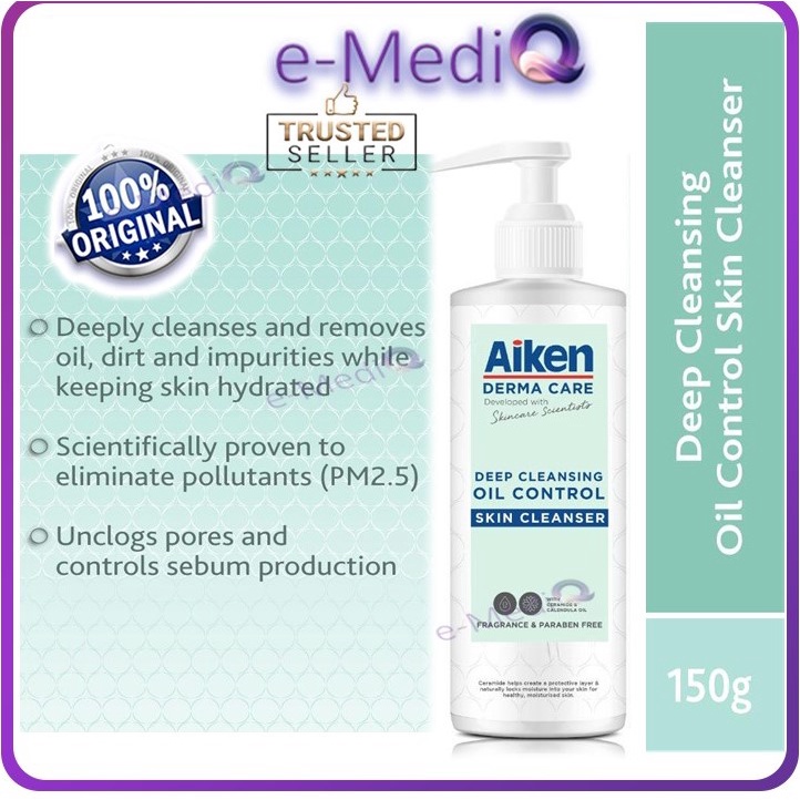 AIKEN DERMA CARE Deep Cleansing Oil Control Skin Cleanser 150g Shopee
