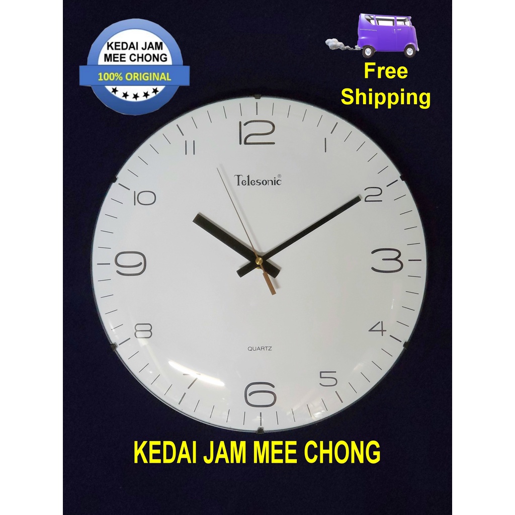 [Clock] 100 ORIGINAL Telesonic Q07331 White Dial,Curve Mineral Glass