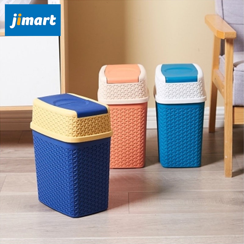 Jimart Study Table Office Dustbin Bedroom Trash Bin Lid Attach Multiple