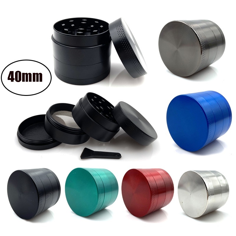 Small Grinder with 4 Parts 40mm Mini Zinc Alloy Mill Handle Herb Mills Grinder Flat Pattern for Smoking Tools