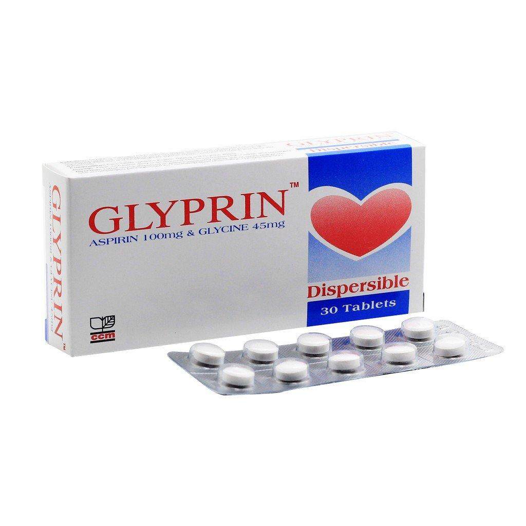 Glyprin Dispersible (Aspirin 100mg & Glycine 45mg) (30's/box) Shopee