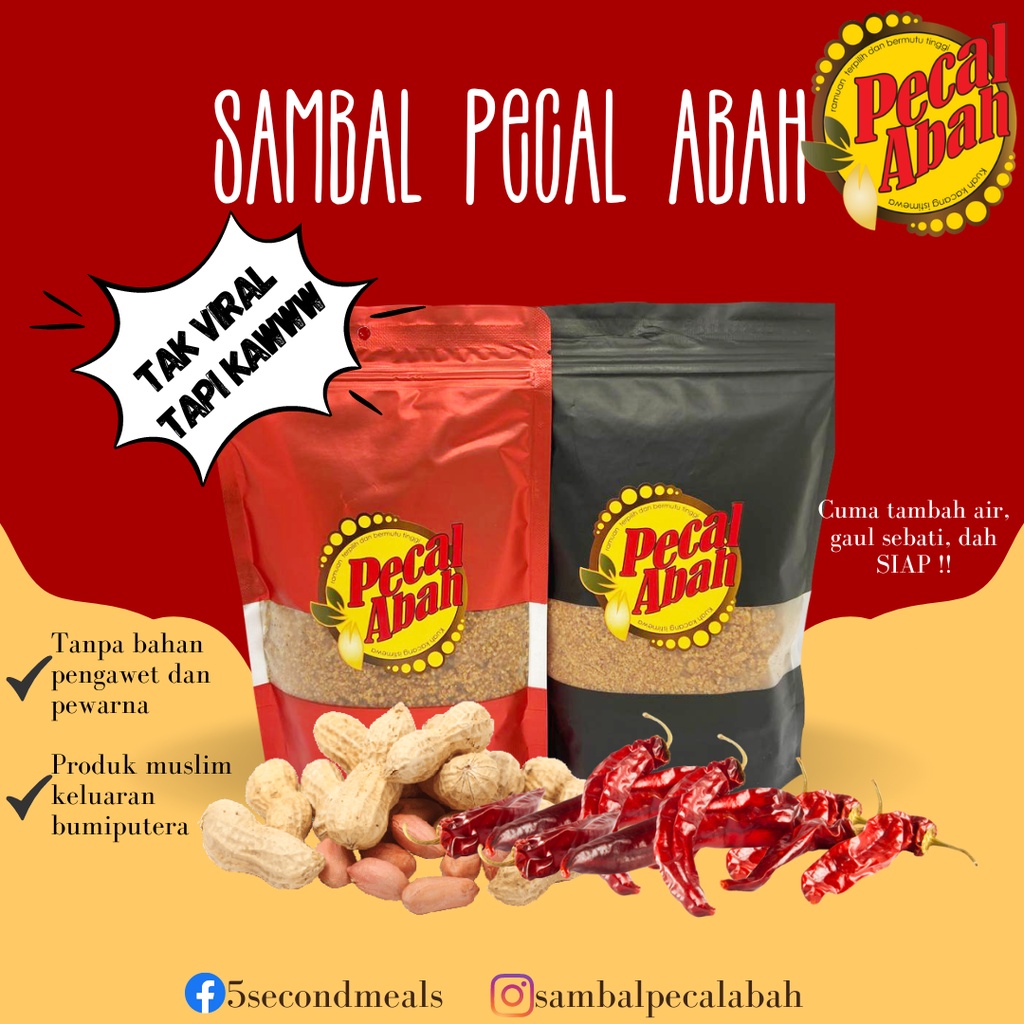 250gram Sambal Pecal Abah Kuah Kacang Pecel Jawa Tradisional Rojak Sate