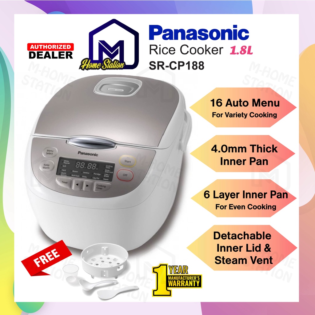 Panasonic 1.8L with 6layer Pan Digital Jar Rice Cooker SRCP188 SR