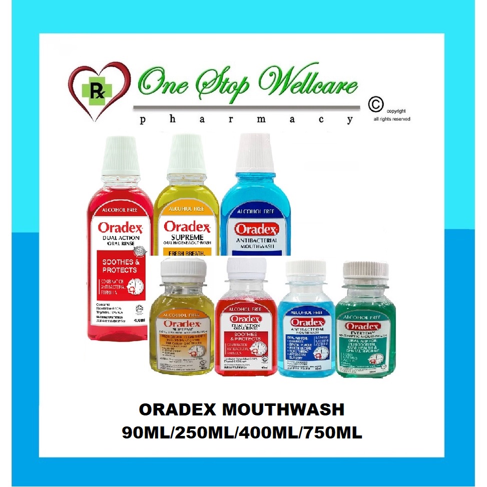 ORADEX MOUTHWASH ANTIBACTERIAL / DUAL ACTION / EVERYDAY ANTISEPTIC 90ML