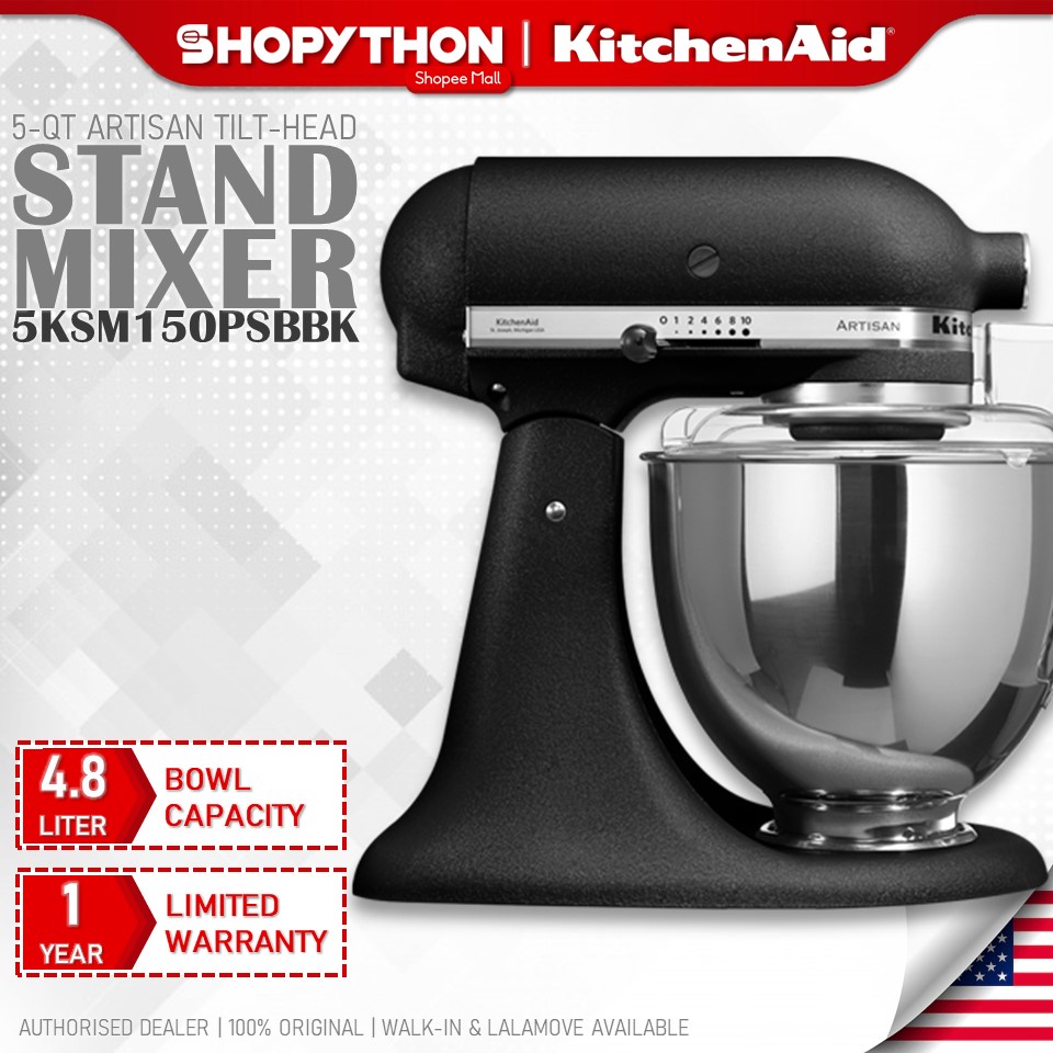 KITCHENAID 5Quart Artisan TiltHead Stand Mixer 5KSM150PSBBK Cast