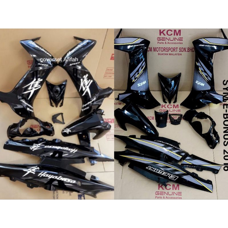 Coverset Sym E Bonus Ebonus Sym E Bonus Hitam Kilat Hayabusa Design Sticker Hayabusa Siap